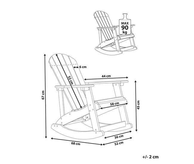 Conforama Silla Mecedora De Jardín Infantil Azul Claro ADIRONDACK
