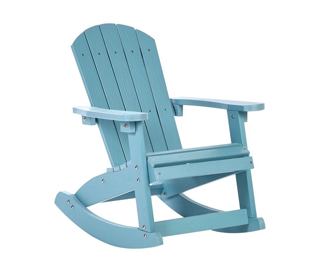 Conforama Silla mecedora de jardín infantil azul claro ADIRONDACK