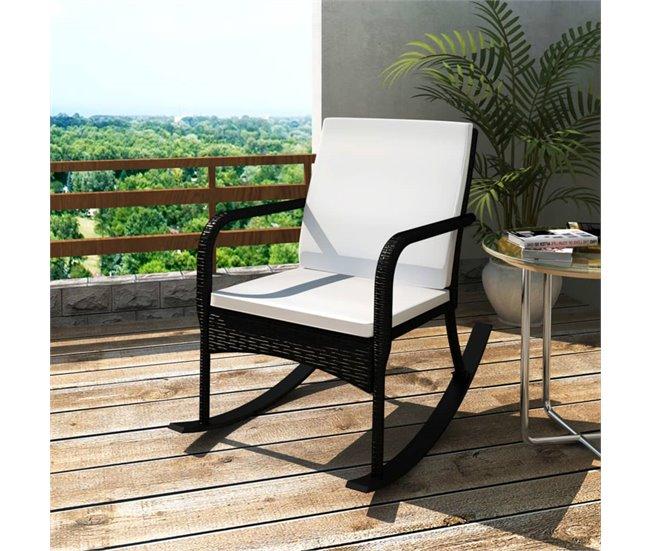 Conforama Silla Mecedora De Jardin Ratán Sintético Negro