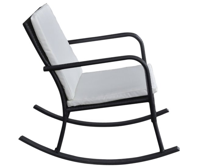 Conforama Silla Mecedora De Jardin Ratán Sintético Negro