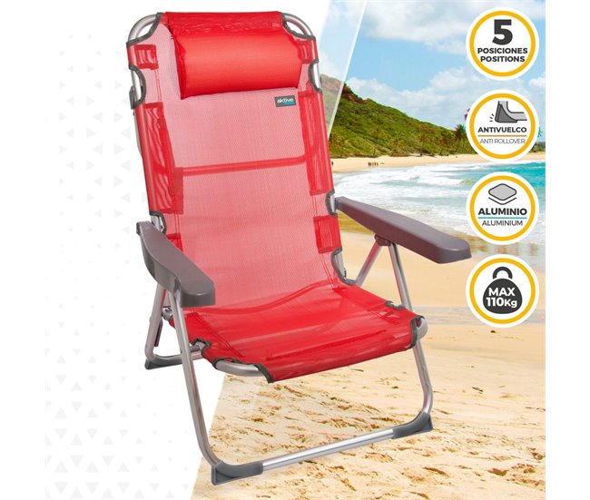 Conforama Silla Playera Alta Multiposición Rojo Aktive