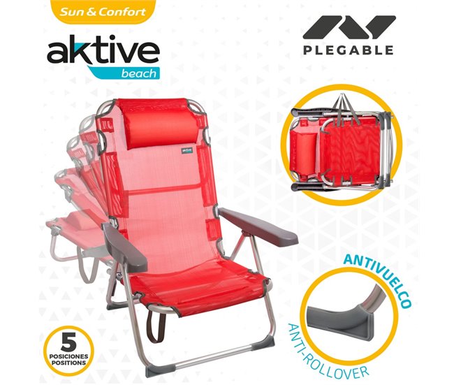 Conforama Silla Playera Alta Multiposición Rojo Aktive