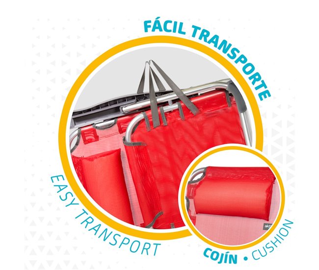 Conforama Silla Playera Alta Multiposición Rojo Aktive