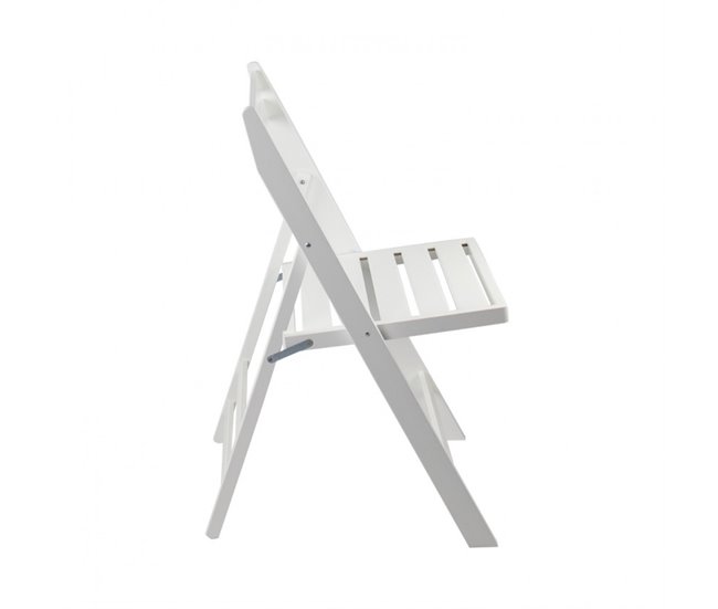Conforama Silla Plegable De Madera De Bambú Biano Blanco 46x44x78cm O91
