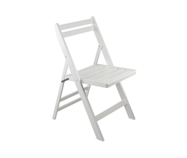 Conforama Silla Plegable de Madera de Bambú Biano Blanco 46x44x78cm O91