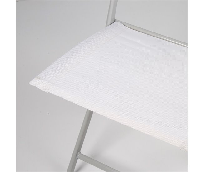 Conforama Silla Plegable Jardín Tejido Reforzado Blanca Aktive