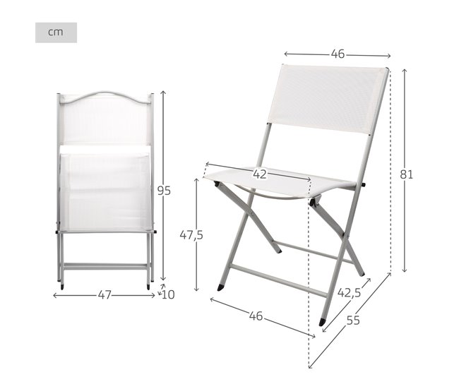 Conforama Silla Plegable Jardín Tejido Reforzado Blanca Aktive