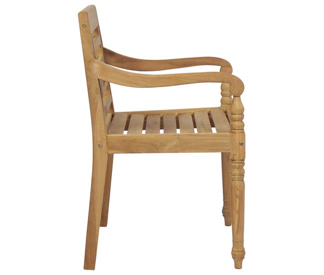 Conforama Sillas Batavia 2 Unidades Madera De Teca Maciza