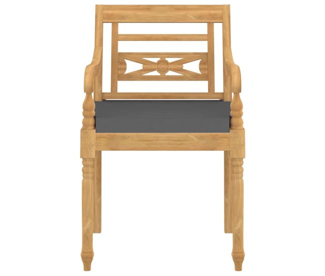 Conforama Sillas Batavia Con Cojines 4 Unidades Madera Maciza De Teca