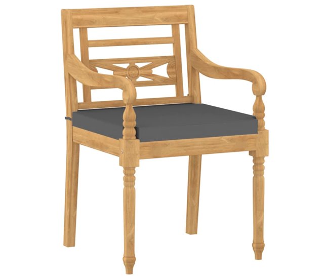 Conforama Sillas Batavia Con Cojines 8 Unidades Madera Maciza De Teca