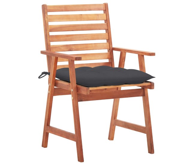 Conforama Sillas Comedor De Jardin 2 Unidades Madera Maciza Acacia Y Cojines