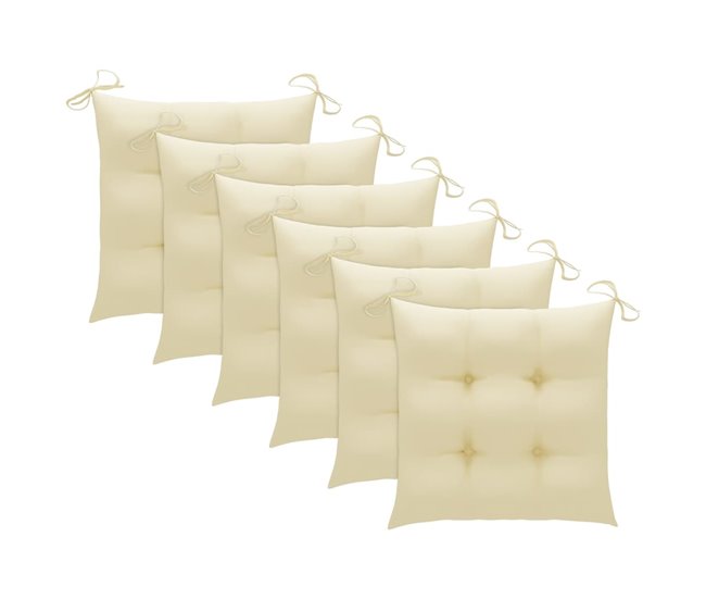 Conforama Sillas Comedor De Jardin Y Cojines 6 Unidades Madera Maciza Acacia