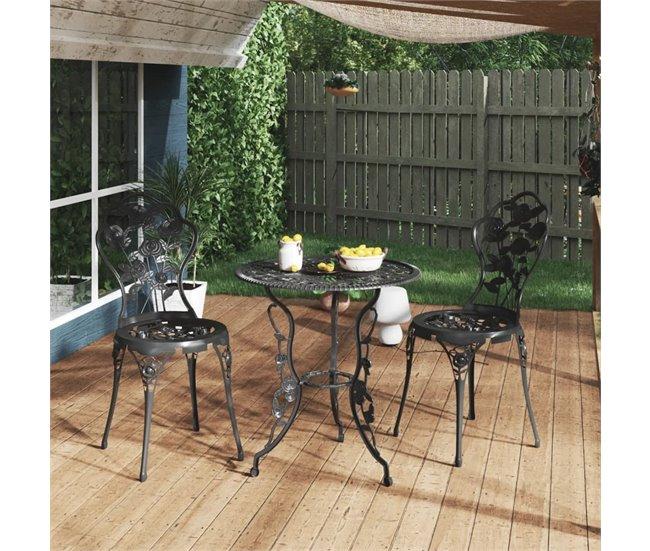 Conforama Sillas De Bistró 2 Unidades Aluminio Fundido Negro