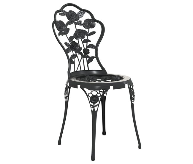 Conforama Sillas De Bistró 2 Unidades Aluminio Fundido Negro