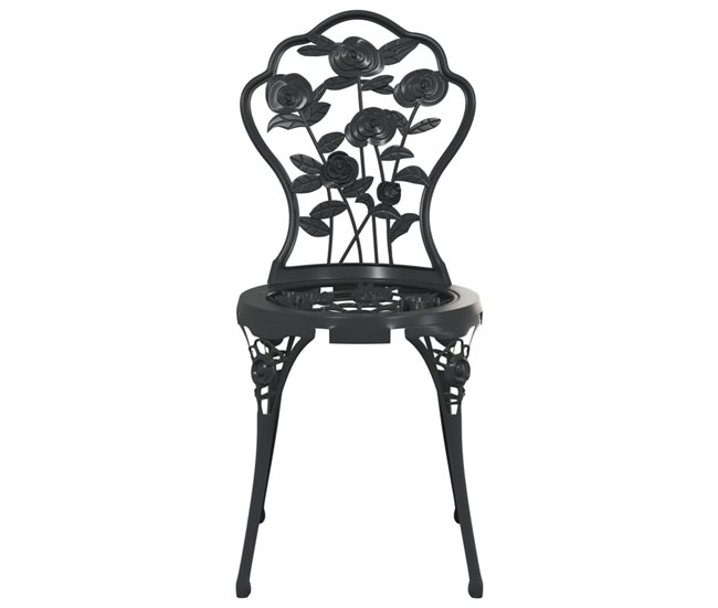 Conforama Sillas De Bistró 2 Unidades Aluminio Fundido Negro