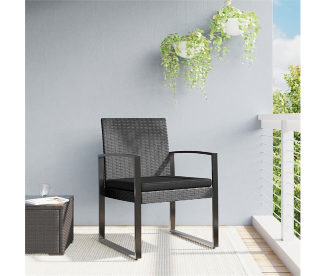 Conforama Sillas De Comedor De Jardin 2 Unidades PP Aspecto Ratán Gris Oscuro
