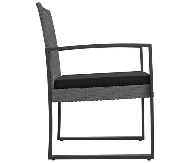 Conforama Sillas De Comedor De Jardin 2 Unidades PP Aspecto Ratán Gris Oscuro
