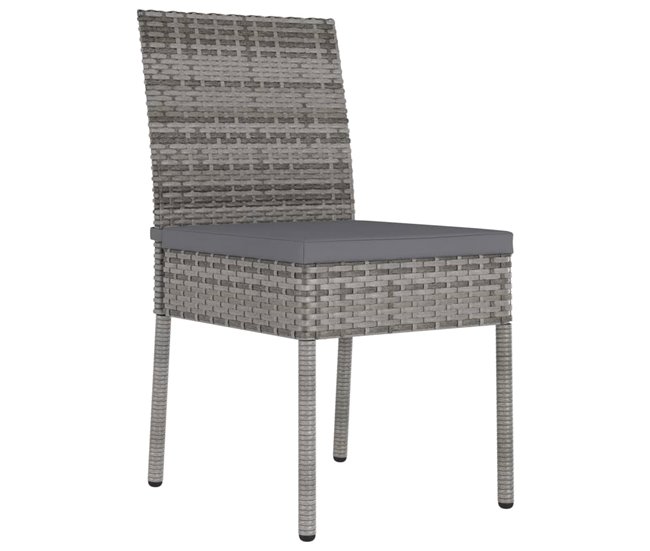 Conforama Sillas De Comedor De Jardin 4 Unidades Ratán Sintético Gris