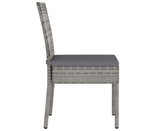 Conforama Sillas De Comedor De Jardin 4 Unidades Ratán Sintético Gris