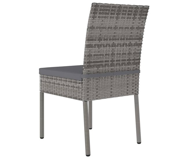 Conforama Sillas De Comedor De Jardin 4 Unidades Ratán Sintético Gris