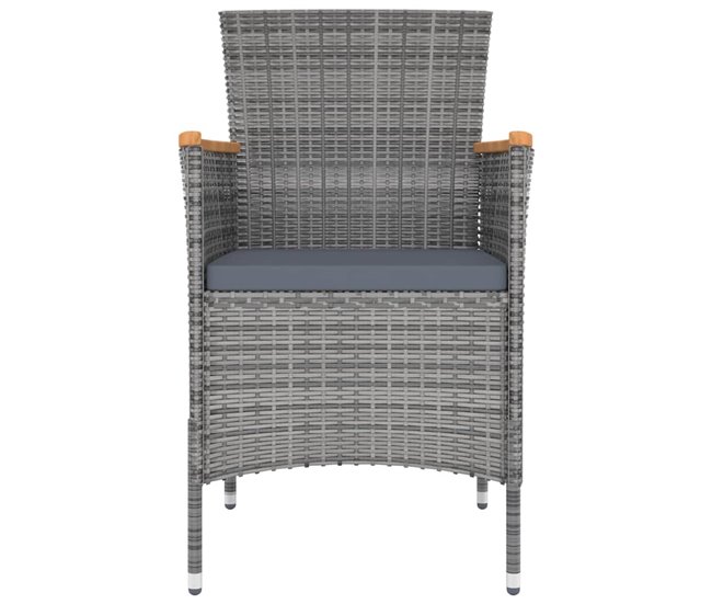 Conforama Sillas De Comedor De Jardin 4 Unidades Ratán Sintético Gris