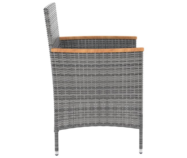 Conforama Sillas De Comedor De Jardin 4 Unidades Ratán Sintético Gris