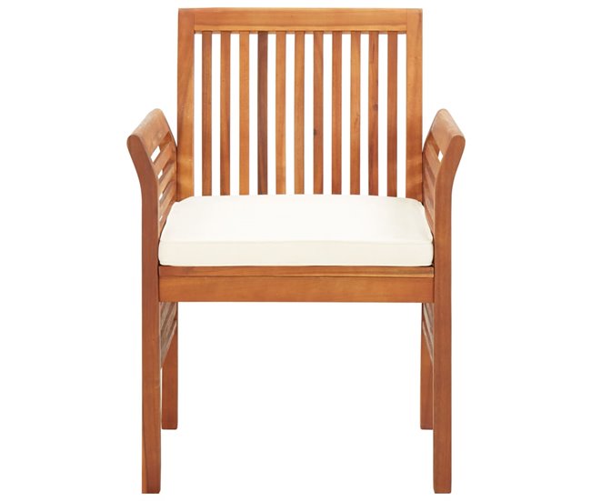 Conforama Sillas De Comedor De Jardin 8 Unidades Con Cojines Madera De Acacia