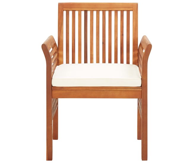 Conforama Sillas De Comedor Jardin 2 Unidades Con Cojines Madera Maciza Acacia