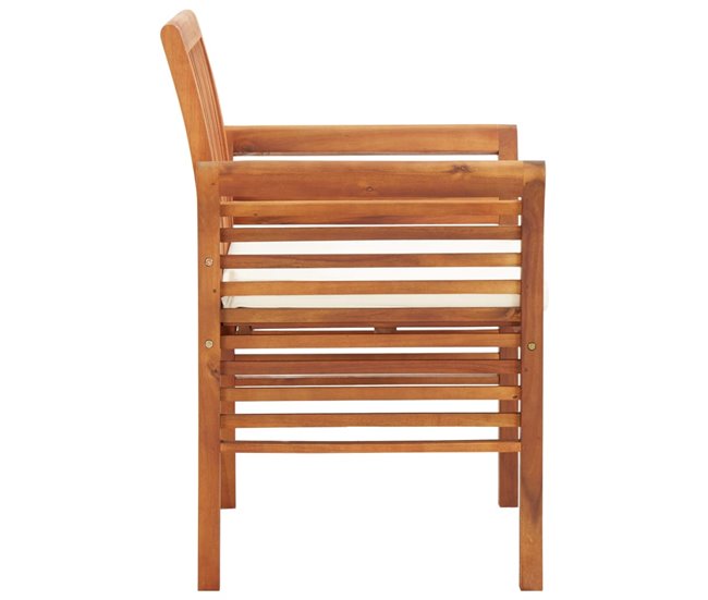 Conforama Sillas De Comedor Jardin 2 Unidades Con Cojines Madera Maciza Acacia
