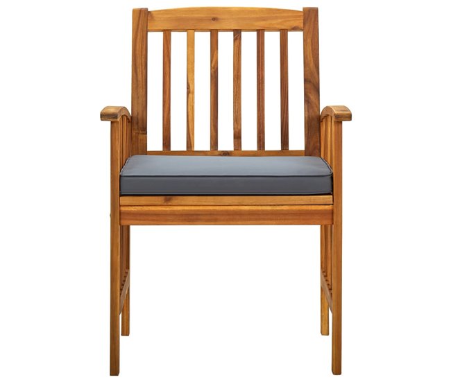 Conforama Sillas De Comedor Jardin 3 Unidades Con Cojines Madera Maciza Acacia