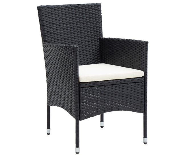 Conforama Sillas De Comedor Para Jardin 4 Unidades Ratán Sintético Negro