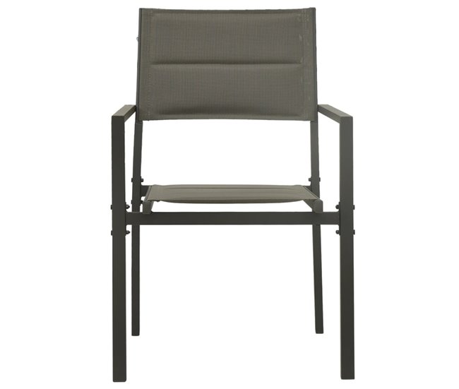 Conforama Sillas De Jardin 2 Unidades Acero Y Textilene Gris Y Antracita