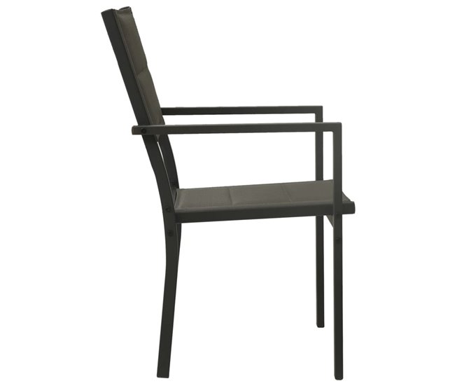 Conforama Sillas De Jardin 2 Unidades Acero Y Textilene Gris Y Antracita