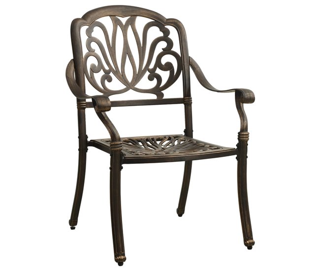 Conforama Sillas De Jardin 2 Unidades Aluminio Fundido Bronce