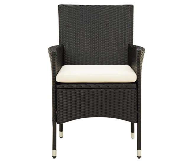 Conforama Sillas De Jardin 2 Unidades Con Cojines Ratán Sintético Negro