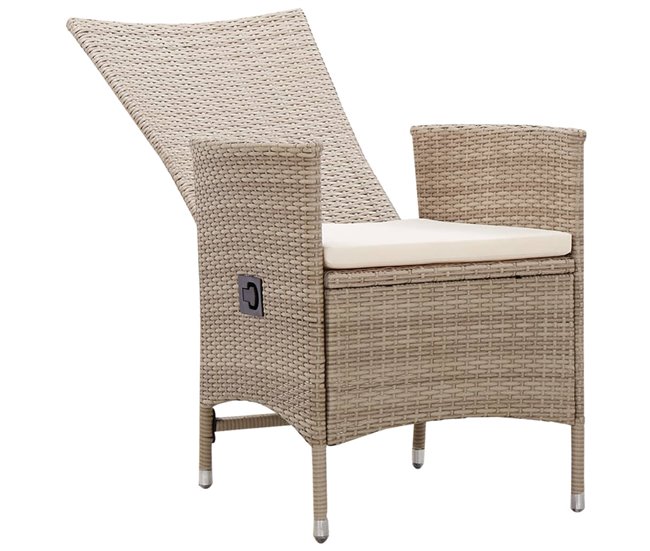 Conforama Sillas De Jardin 2 Unidades Con Cojines Ratán Sintético Beige