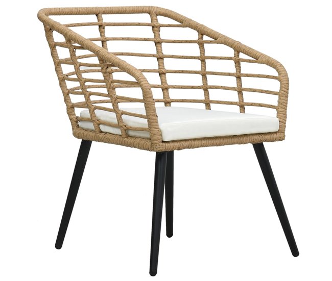 Conforama Sillas De Jardin 2 Unidades Con Cojines Ratán Sintético Color Roble