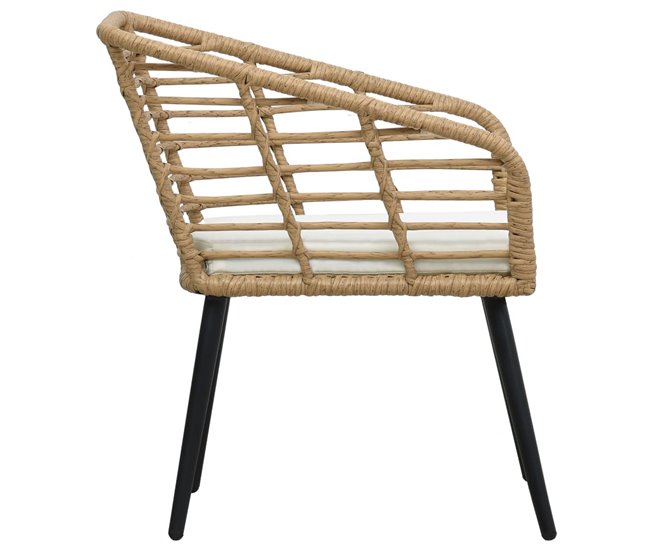 Conforama Sillas De Jardin 2 Unidades Con Cojines Ratán Sintético Color Roble