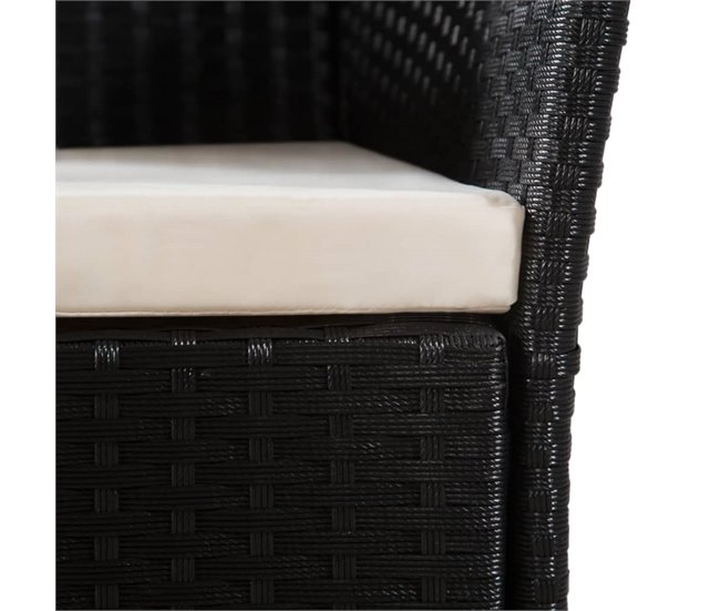 Conforama Sillas De Jardin 2 Unidades Con Cojines Ratán Sintético Negro