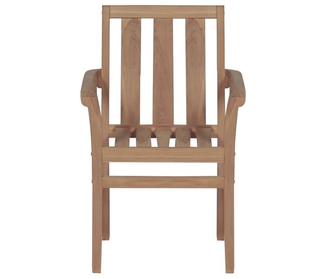 Conforama Sillas De Jardin 2 Unidades Con Cojines Verde Madera De Teca