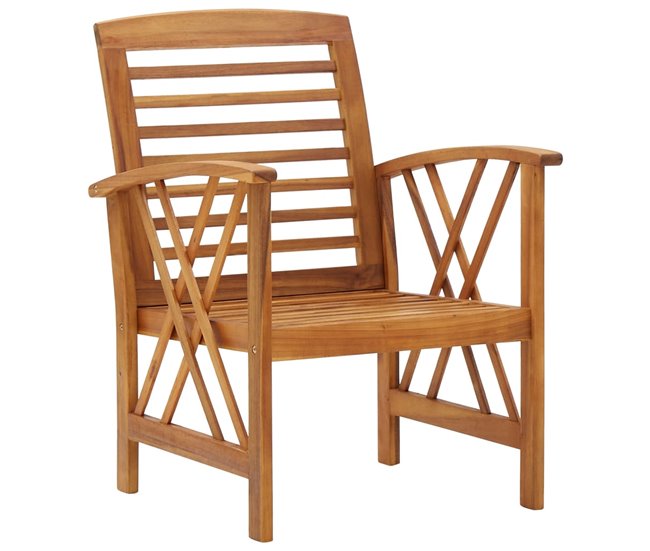 Conforama Sillas De Jardin 2 Unidades Madera Maciza De Acacia