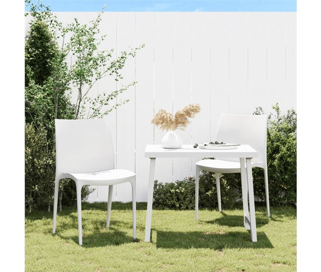 Conforama Sillas De Jardin 2 Unidades Polipropileno Blanco 50x46x80 Cm