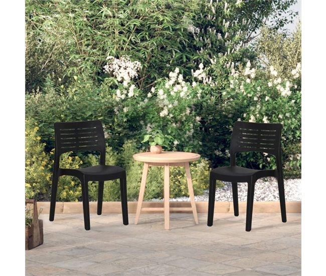 Conforama Sillas De Jardin 2 Unidades Polipropileno Gris Antracita