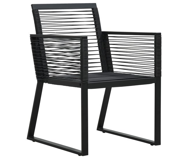 Conforama Sillas De Jardin 2 Unidades Ratán De PVC Negro