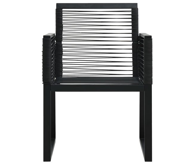 Conforama Sillas De Jardin 2 Unidades Ratán De PVC Negro