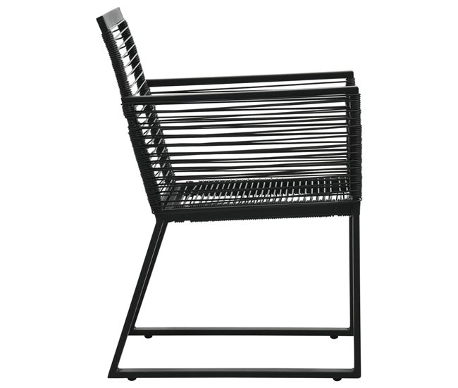 Conforama Sillas De Jardin 2 Unidades Ratán De PVC Negro