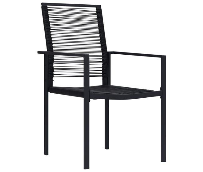 Conforama Sillas De Jardin 2 Unidades Ratán De PVC Negro