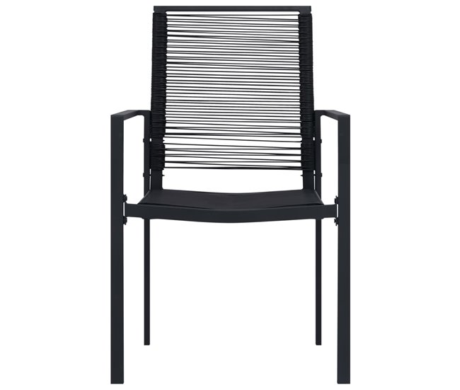 Conforama Sillas De Jardin 2 Unidades Ratán De PVC Negro