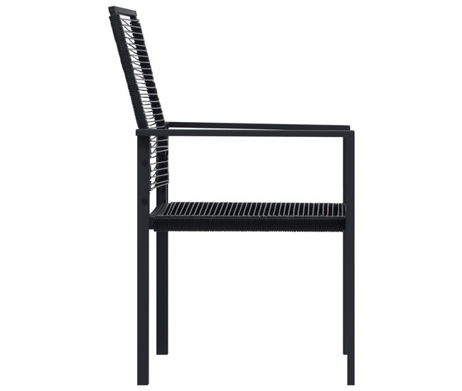 Conforama Sillas De Jardin 2 Unidades Ratán De PVC Negro