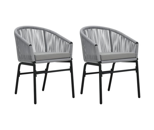 Conforama Sillas de jardin 2 unidades ratán sintético antracita